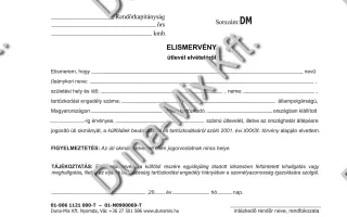 Elismervény útlevél elvételéről 1